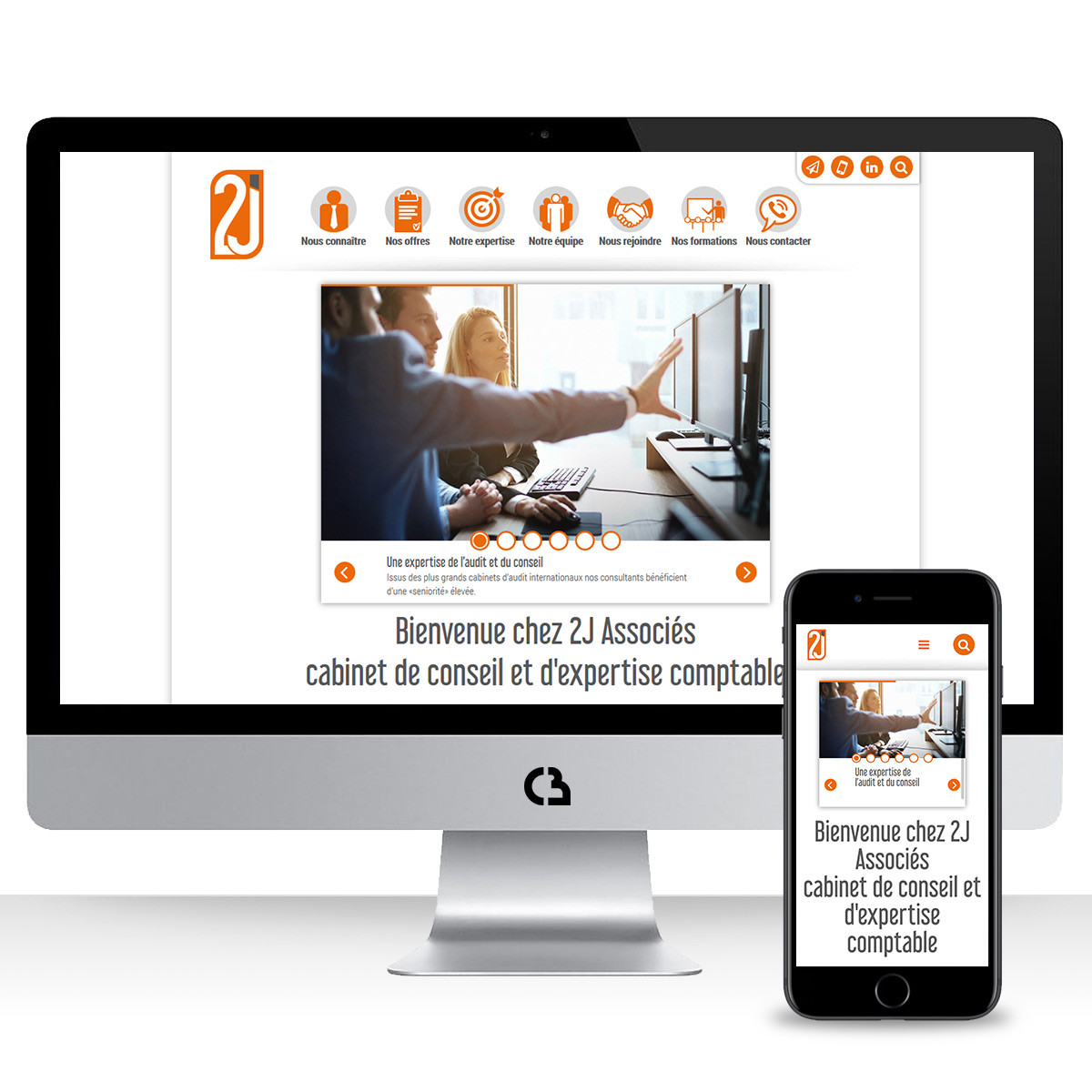 réalisation complète du site internet du cabinet 2J associés